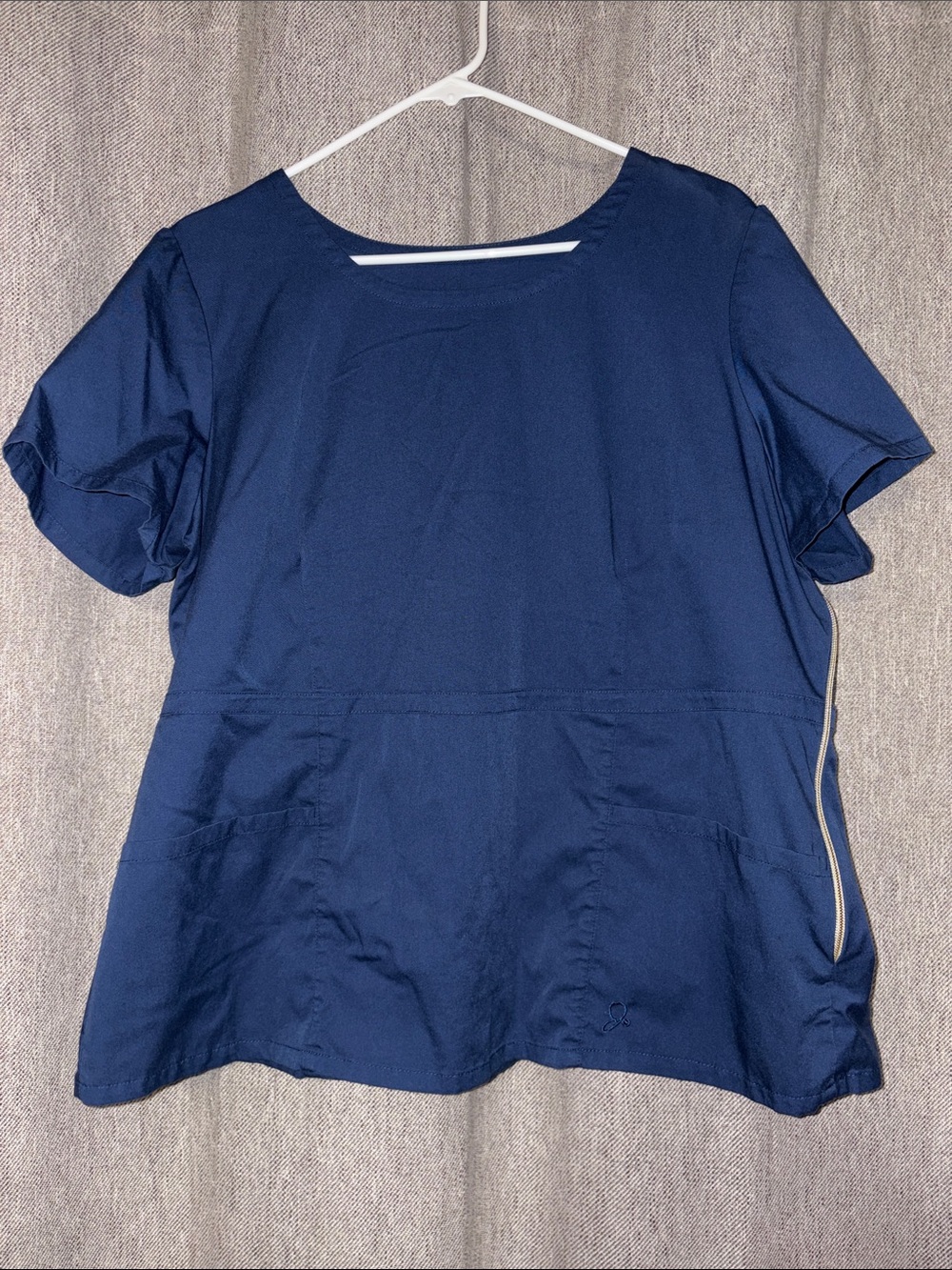 Jaanuu Navy Short Sleeve 2 pocket Medical peplum scrub Top style J96057C